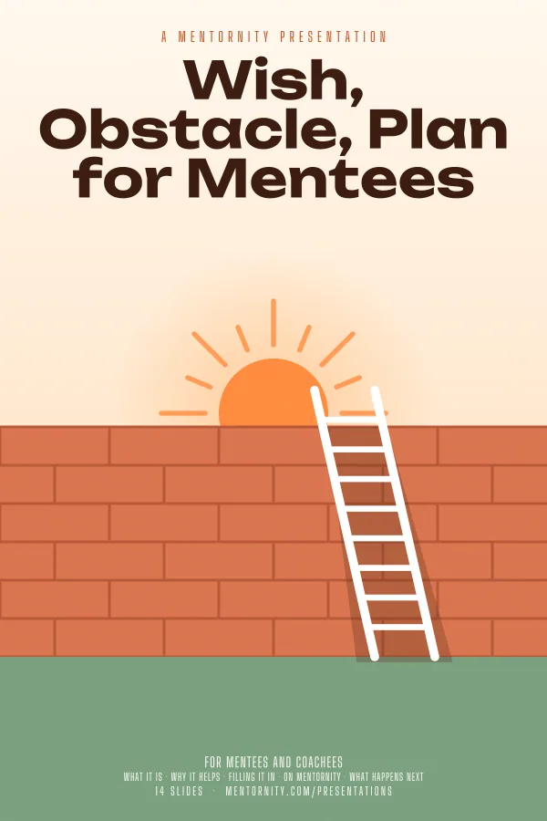 Film-style poster for the Wish, Obstacle, Plan for Mentees presentation