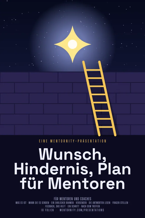 Filmplakat zur Präsentation Wunsch, Hindernis, Plan für Mentoren