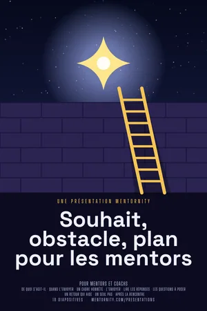 Image style affiche de film pour la présentation Souhait, obstacle, plan pour les mentors