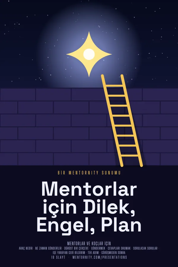 Mentorlar için Dilek, Engel, Plan sunumu için film afişi tarzında görsel