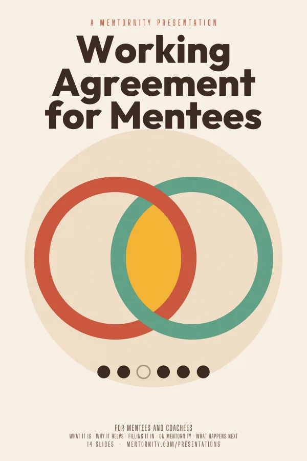 Film-style poster for the Working Agreement for Mentees presentation
