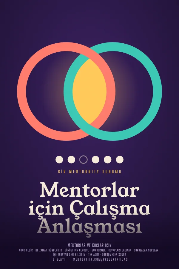Mentorlar için Çalışma Anlaşması sunumu için film afişi tarzında görsel