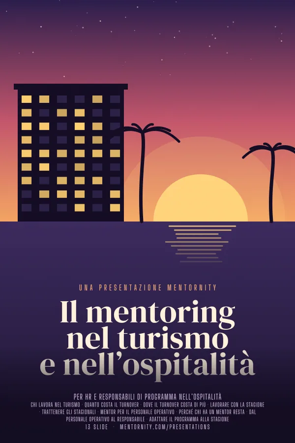 Locandina in stile film della presentazione Il mentoring nel turismo e nell’ospitalità