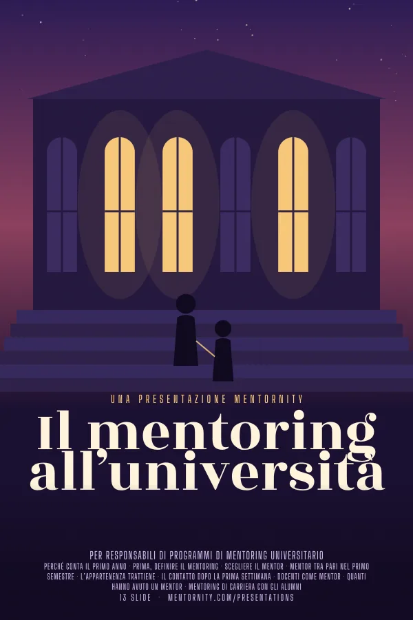 Locandina in stile film della presentazione Il mentoring all’università