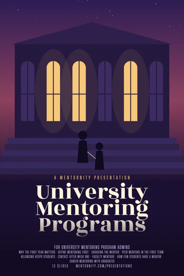 Film-style poster for the University Mentoring Programs presentation