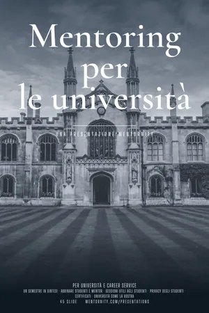 Locandina della presentazione: Mentoring per le università
