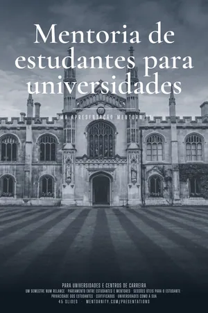Pôster da apresentação: Mentoria de estudantes para universidades