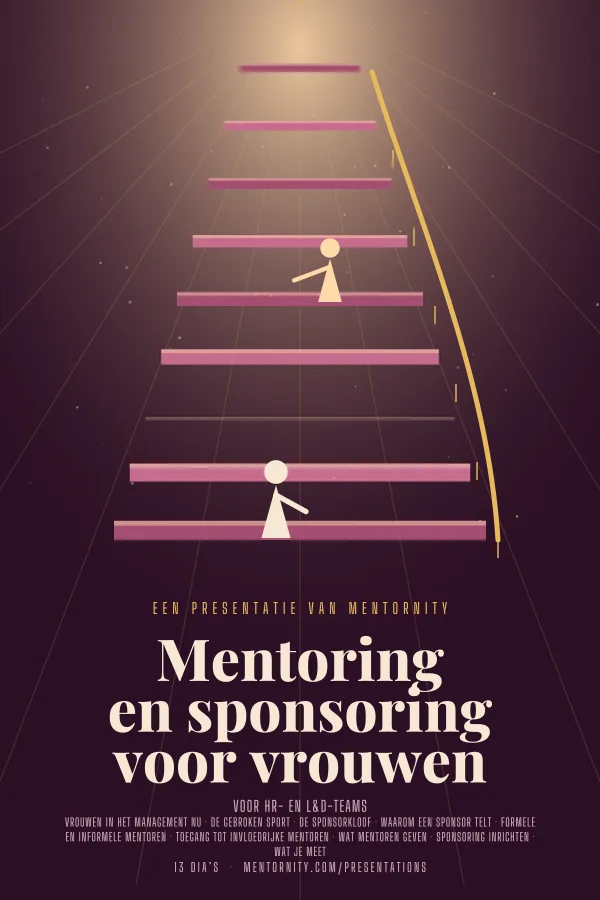 Filmposter voor de presentatie Mentoring en sponsoring voor vrouwen
