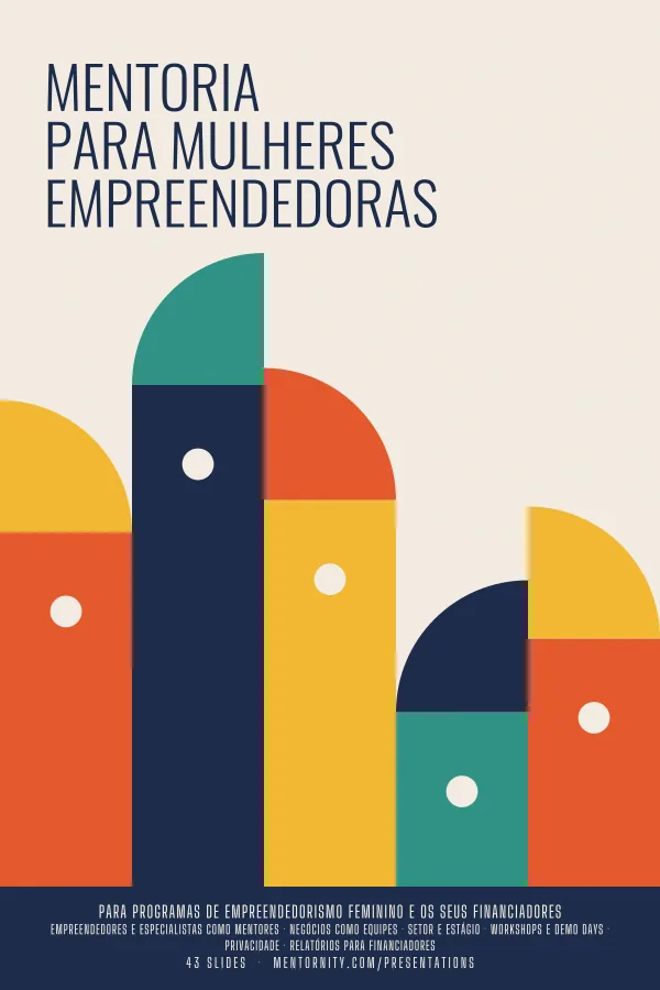 Pôster em estilo de cinema da apresentação Mentoria para mulheres empreendedoras