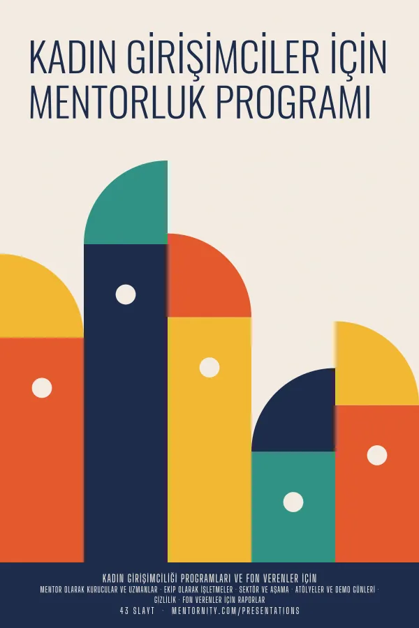 Kadın Girişimciler için Mentorluk Programı sunumu için film afişi tarzında görsel