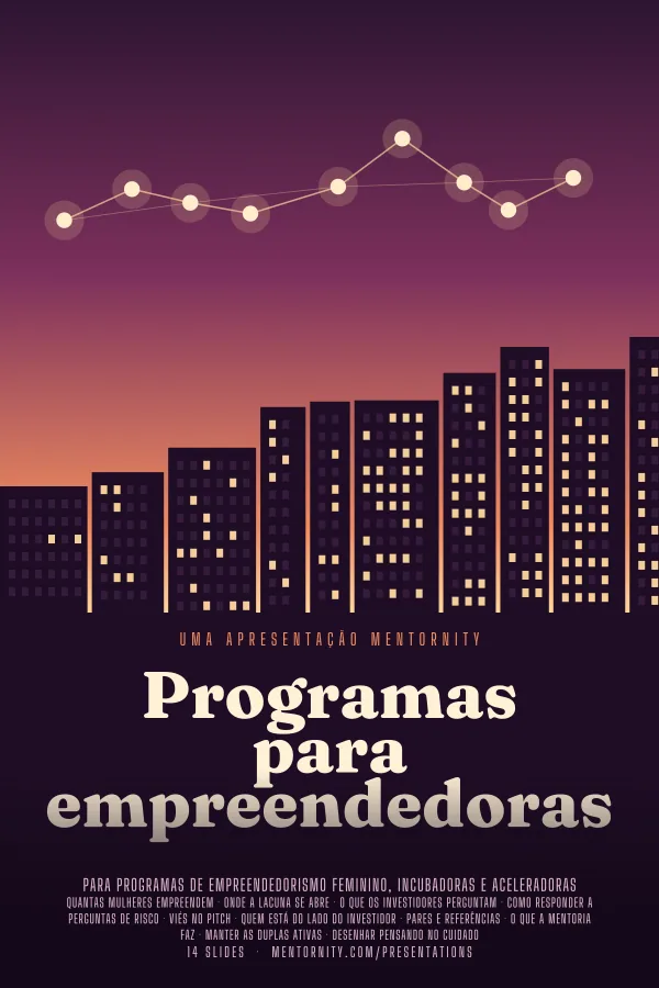 Pôster em estilo de cinema da apresentação Programas para empreendedoras