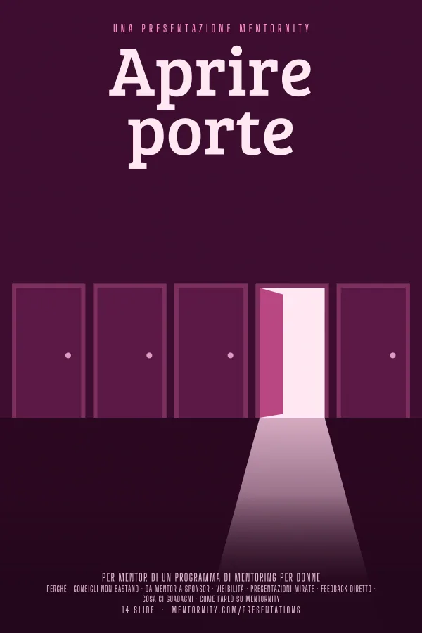 Locandina in stile film della presentazione Aprire porte