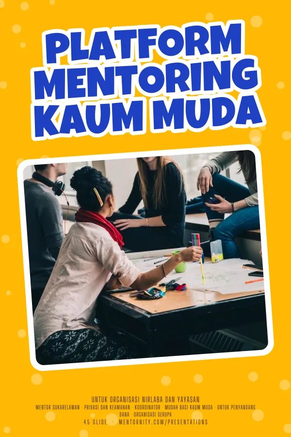 Poster bergaya film untuk presentasi Platform Mentoring Kaum Muda