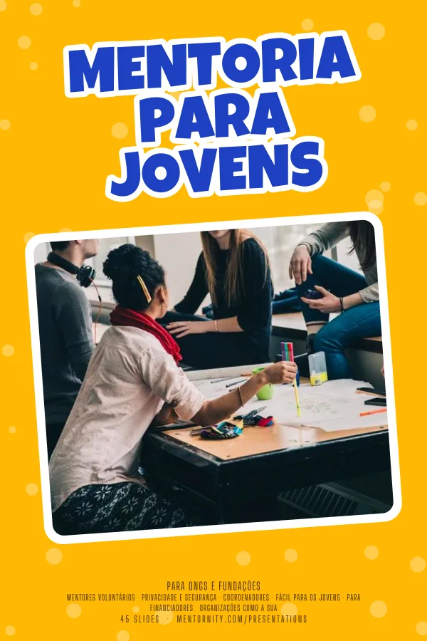 Pôster em estilo de cinema da apresentação Mentoria para jovens